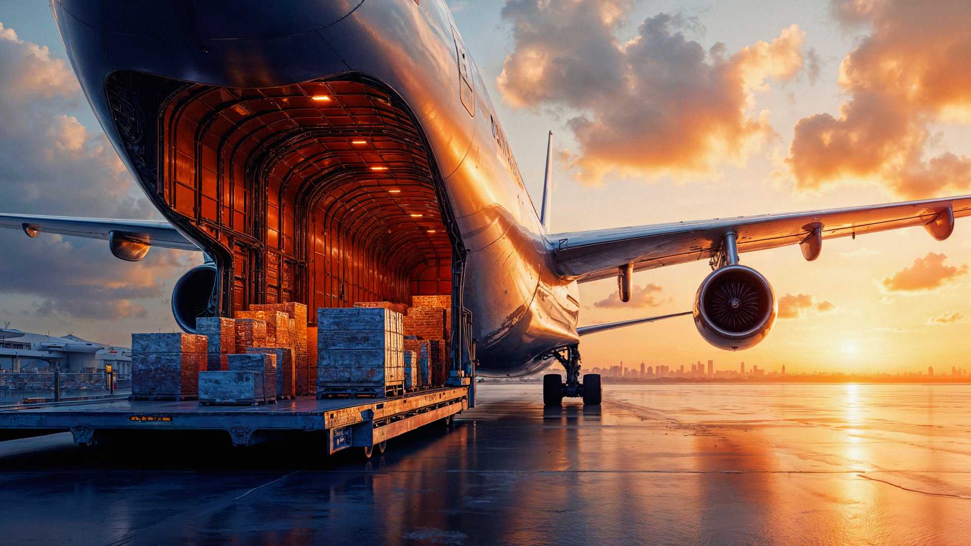 cargo-plane-sunset